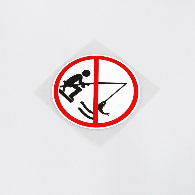 9.8CM*9.8CM Warning Graphical No Fishing  Car Sticker And Decal Car-styling 13-0146