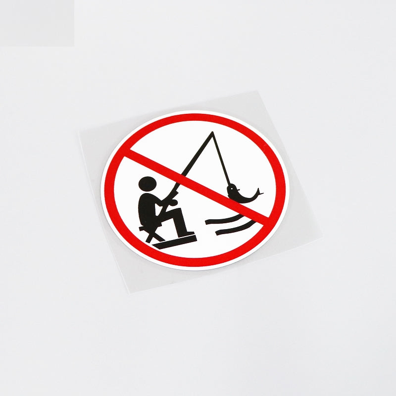 9.8CM*9.8CM Warning Graphical No Fishing  Car Sticker And Decal Car-styling 13-0146
