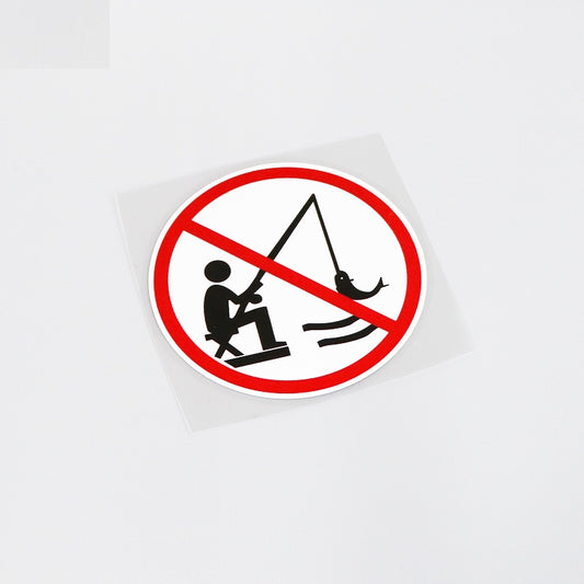 9.8CM*9.8CM Warning Graphical No Fishing  Car Sticker And Decal Car-styling 13-0146