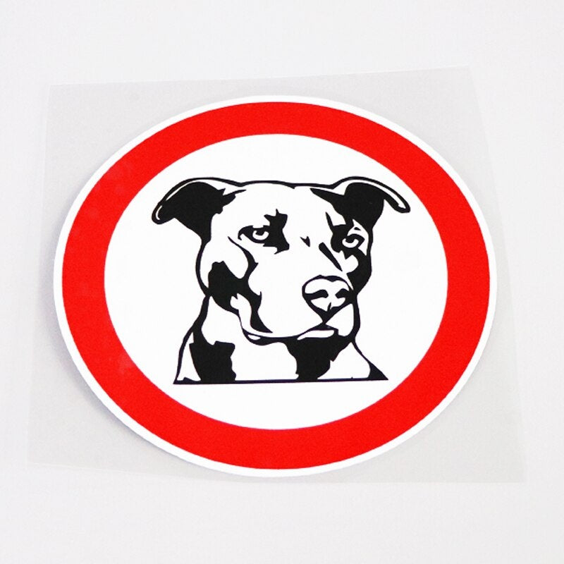 11.6CM*11.6CM Fun Animal PITBULL DOG Warning Car Sticker Decal  Waterproof 13-1000