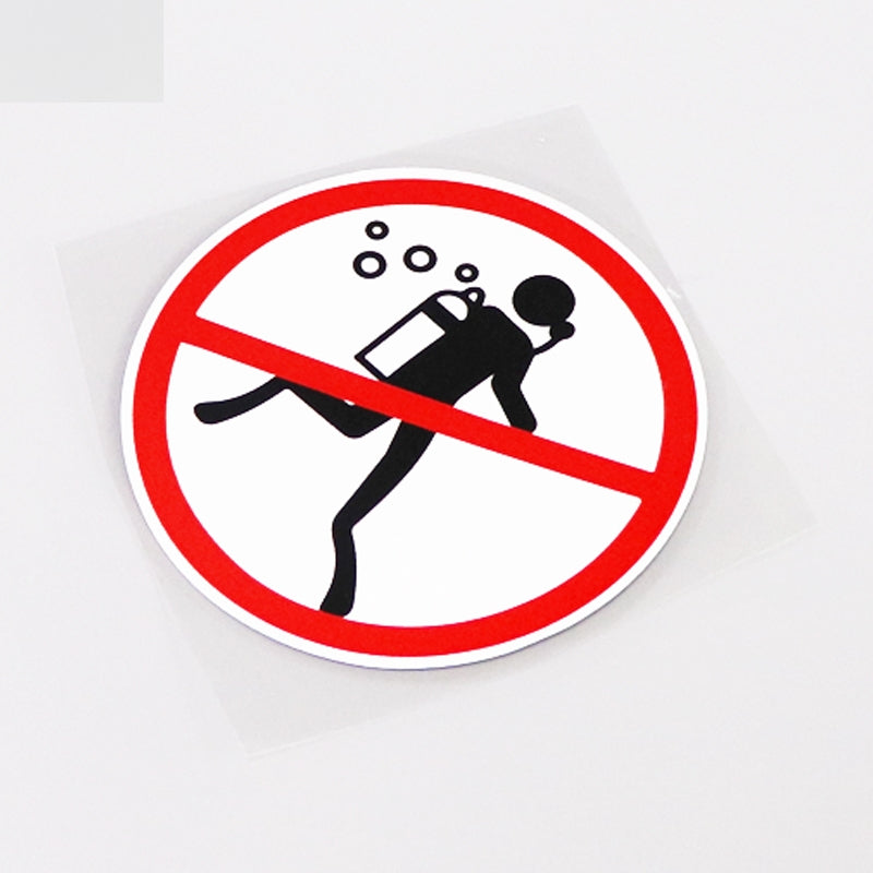 10.2CM*10.2CM Funny Warning Mark Prohibit Diving  Car Sticker Decal High-quality 13-0709