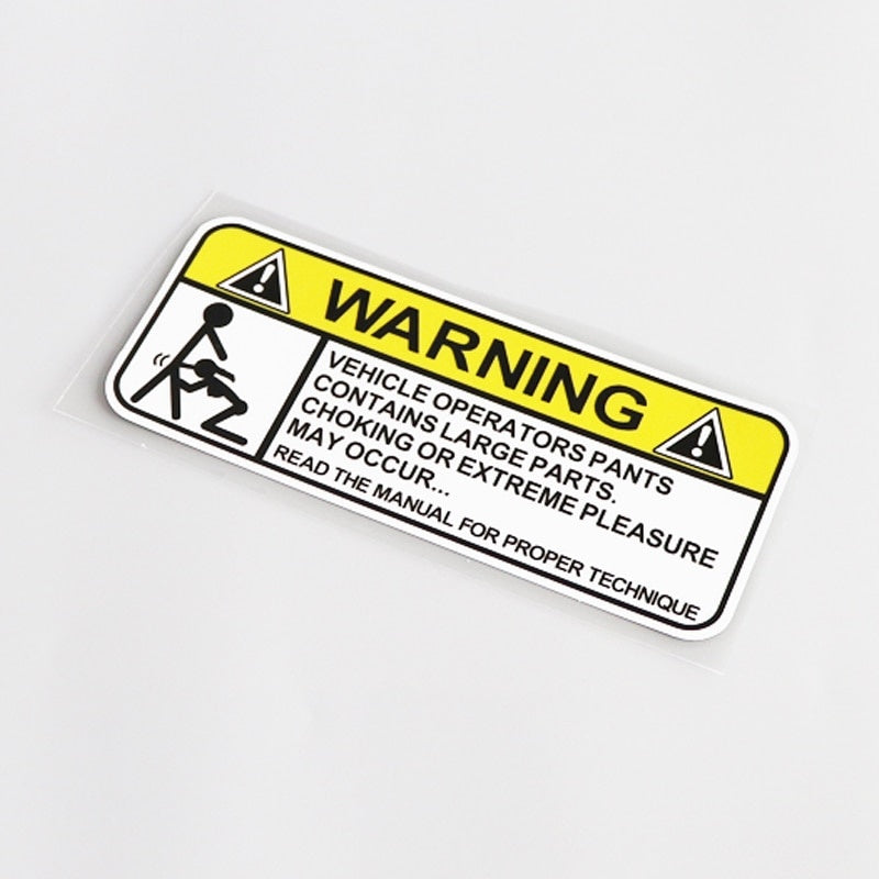 15CM*6CM Fashion WARNING Car Sticker  Motorcycle Decal 13-0767