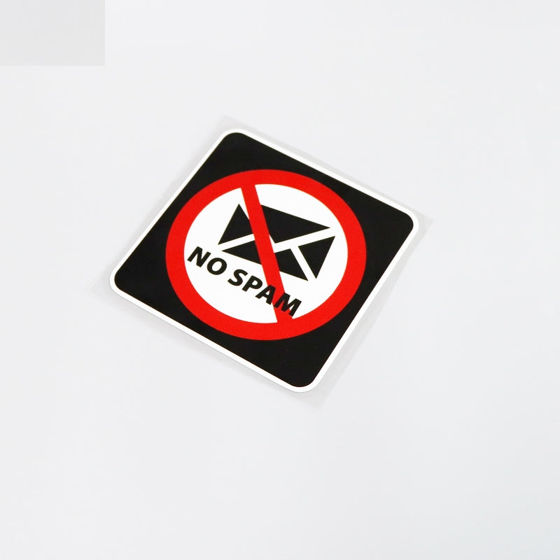 10.3CM*10.3CM Funny No Spam Car Styling Car Window Sticker Motorcycle Decal  13-0162