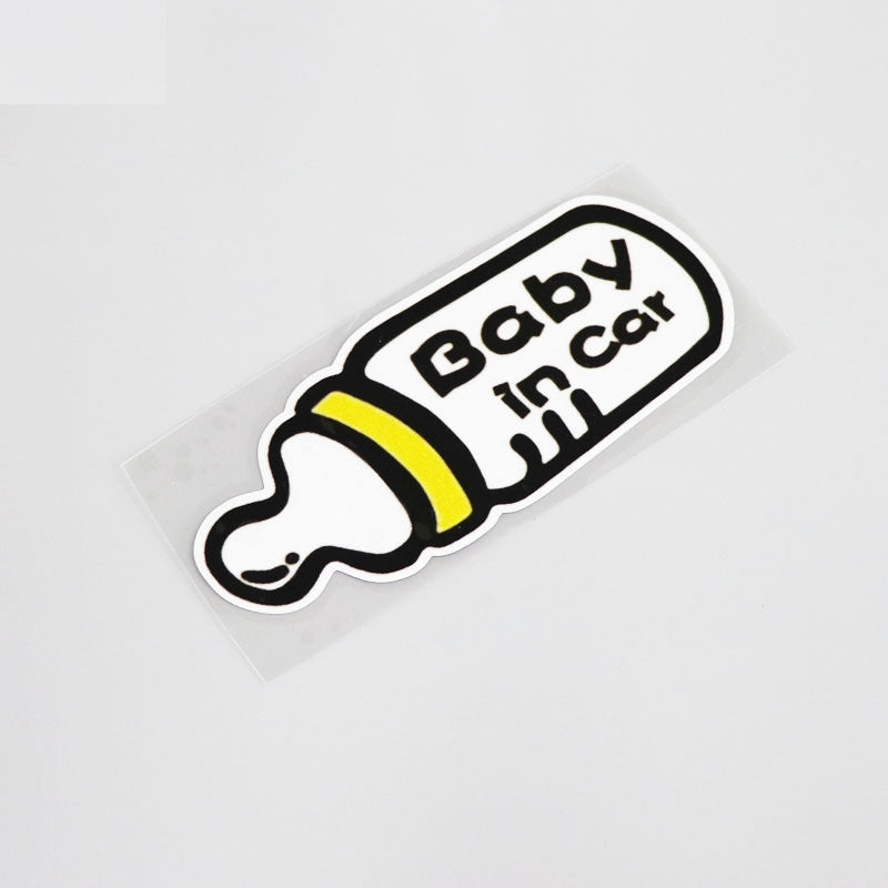 13.6CM*5.6CM Cartoon Baby In Car  Car Window Warning Sticker Decal Graphical 13-0044