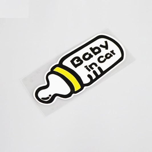 13.6CM*5.6CM Cartoon Baby In Car  Car Window Warning Sticker Decal Graphical 13-0044