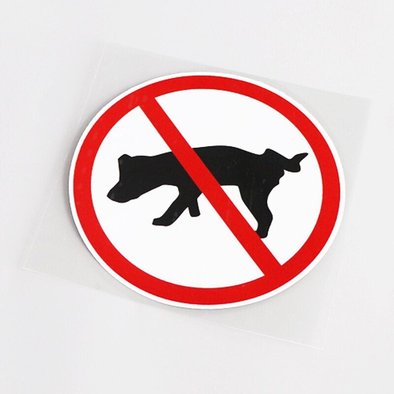 12.3CM*12.3CM Fashion  Prohibit Dog Pee Decal Car Sticker  13-0765