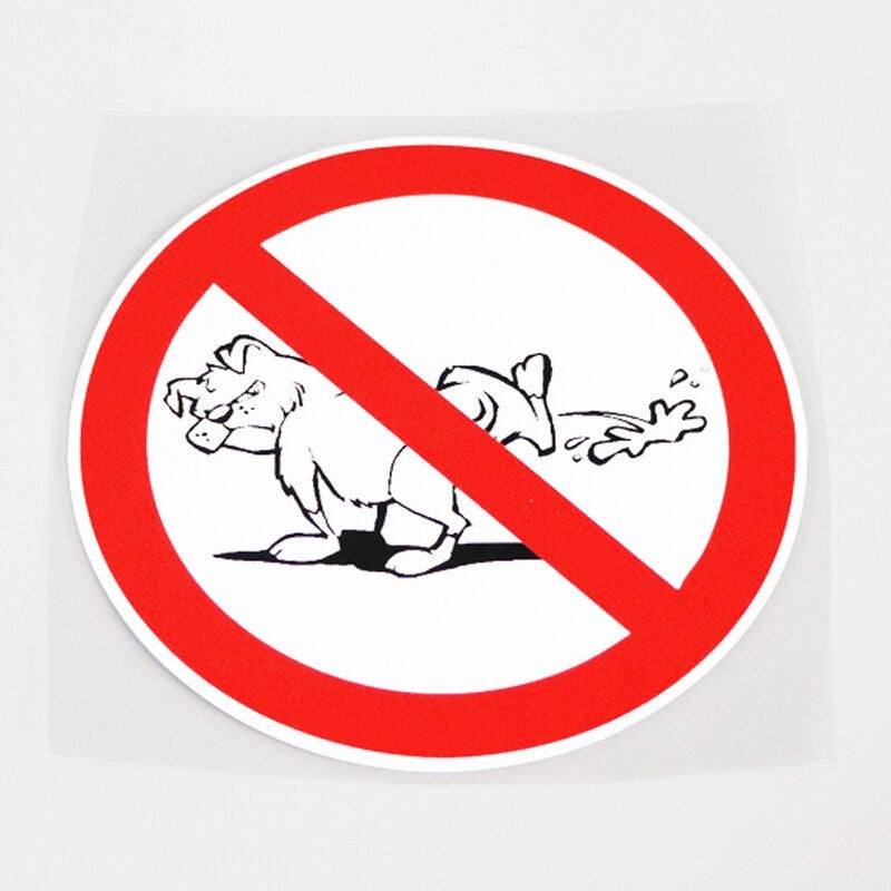 13CM*13CM Interesting Prohibit Dog Urination Car Sticker Decal  13-1011