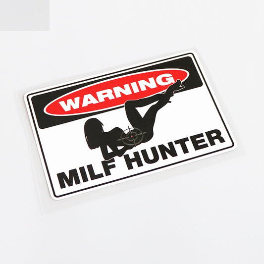 13.7CM*9CM Fashion  WARNING MILF HUNTER Car Sticker Decal  13-0362