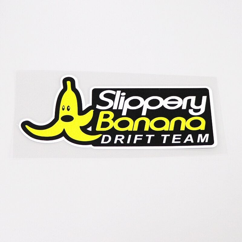 15CM*6CM Interesting SLIPPERY BANANA DRIFT TEAM  Decal Car Sticker Accessories 13-1056