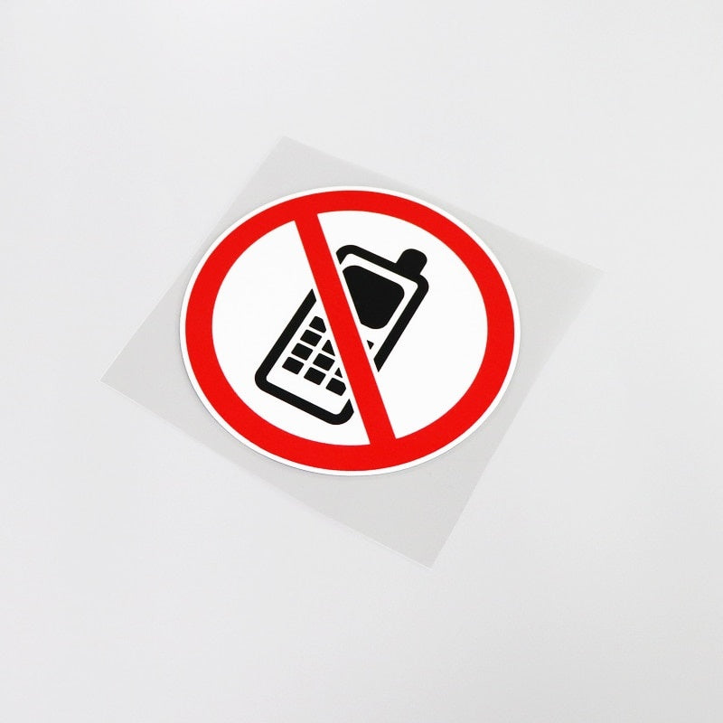 12.8CM*12.8CM Warning Prohibit Phoning Symbol Fun   Decal Car Sticker 13-0107