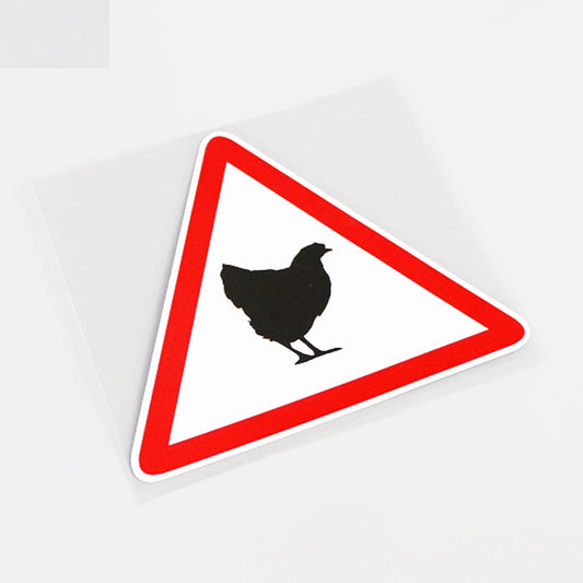 13CM*11.2CM Cartoon Chicken Warning Mark  Car Sticker Waterproof Decals 13-0813