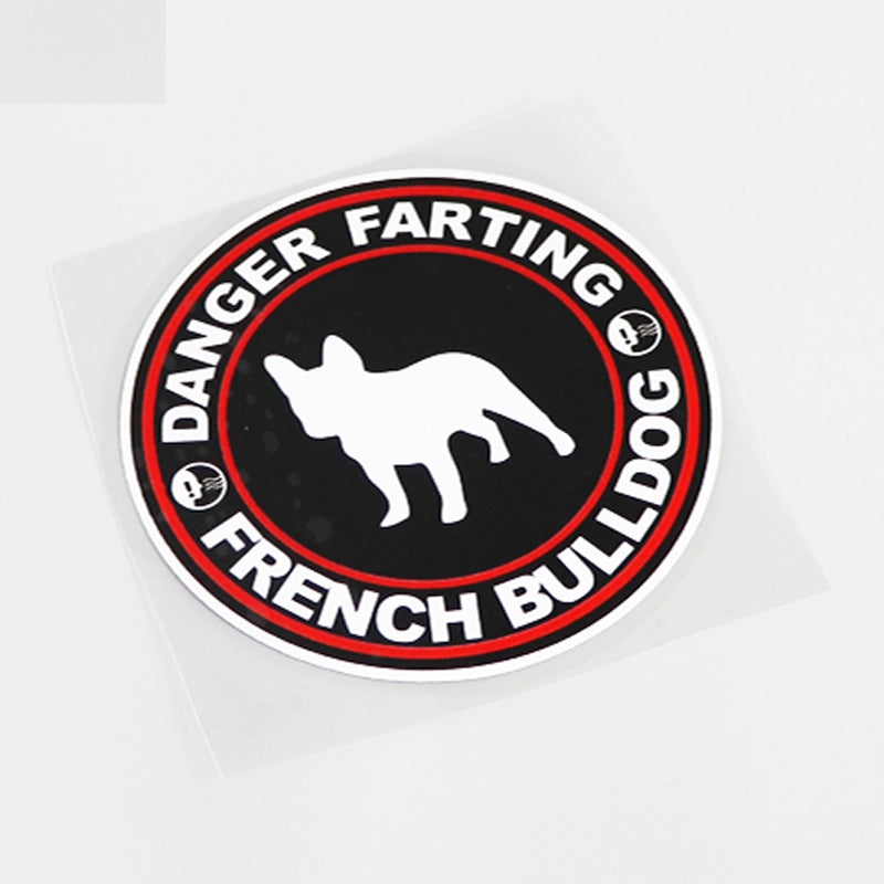 11.5CM*11.5CM Fashion DANGER FARTING FRENCH BULLDOG Decal Car Sticker  13-0544
