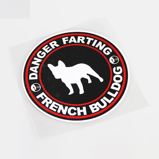 11.5CM*11.5CM Fashion DANGER FARTING FRENCH BULLDOG Decal Car Sticker  13-0544