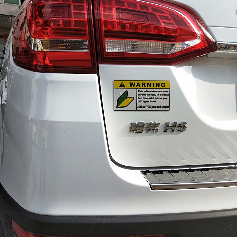 13.7CM*7.2CM Personality Warning JDM RACING DRIFT High-quality Car Sticker Decal  13-0236