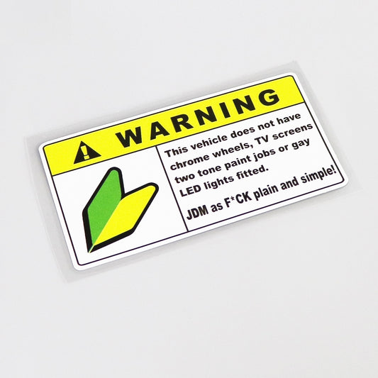 13.7CM*7.2CM Personality Warning JDM RACING DRIFT High-quality Car Sticker Decal  13-0236