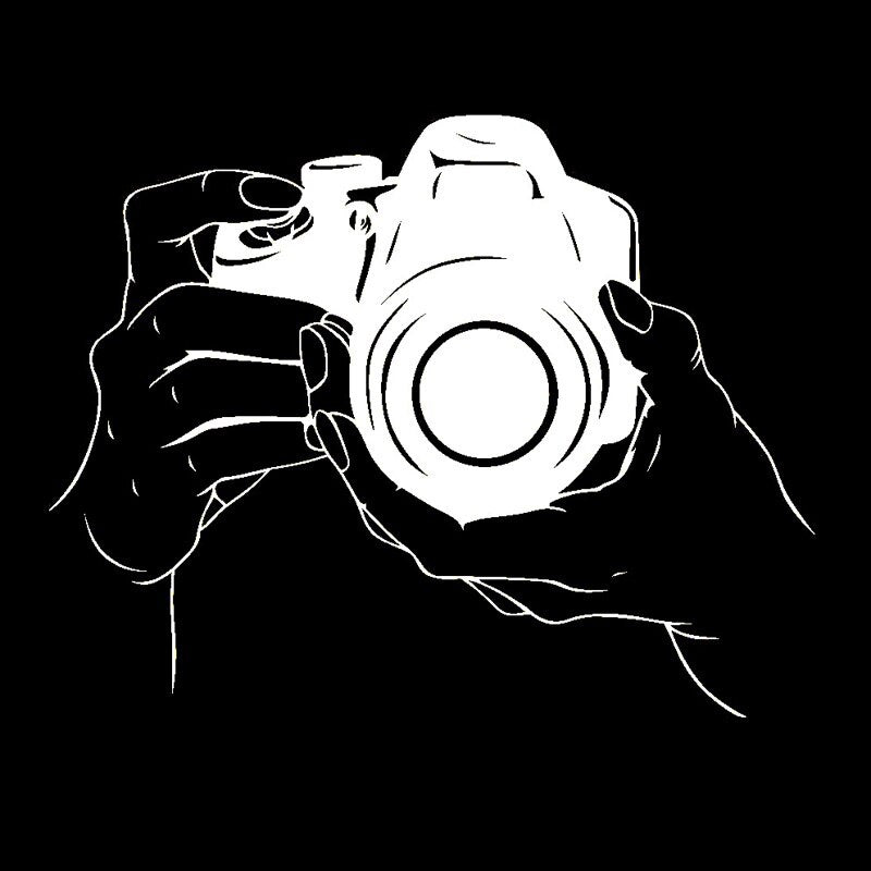 15.2CM*11.9CM High Quality Camera Decal Photographer Vinyl Black/Silver Car Sticker C22-0819