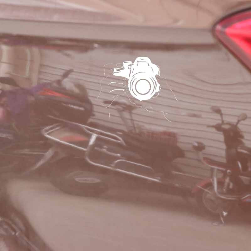 15.2CM*11.9CM High Quality Camera Decal Photographer Vinyl Black/Silver Car Sticker C22-0819