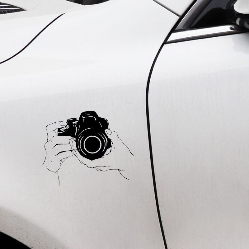 15.2CM*11.9CM High Quality Camera Decal Photographer Vinyl Black/Silver Car Sticker C22-0819