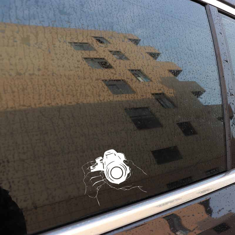 15.2CM*11.9CM High Quality Camera Decal Photographer Vinyl Black/Silver Car Sticker C22-0819