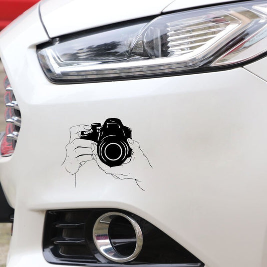 15.2CM*11.9CM High Quality Camera Decal Photographer Vinyl Black/Silver Car Sticker C22-0819