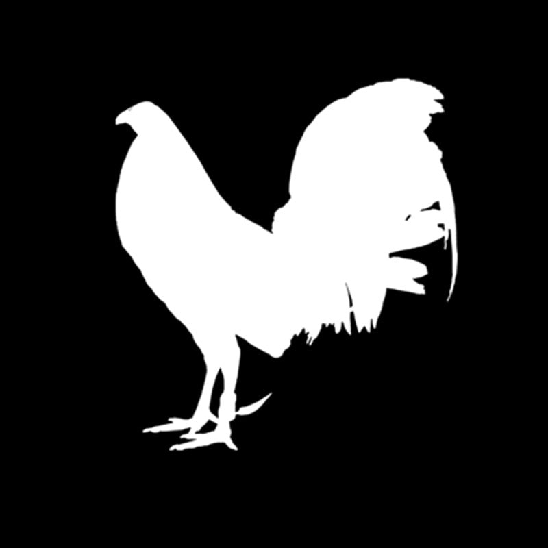 13.2CM*14.5CM Funny Animal Gamefowl Rooster Vinyl Car Sticker Decor Decal Black/Silver Accessories C11-0995