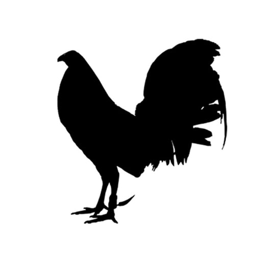 13.2CM*14.5CM Funny Animal Gamefowl Rooster Vinyl Car Sticker Decor Decal Black/Silver Accessories C11-0995
