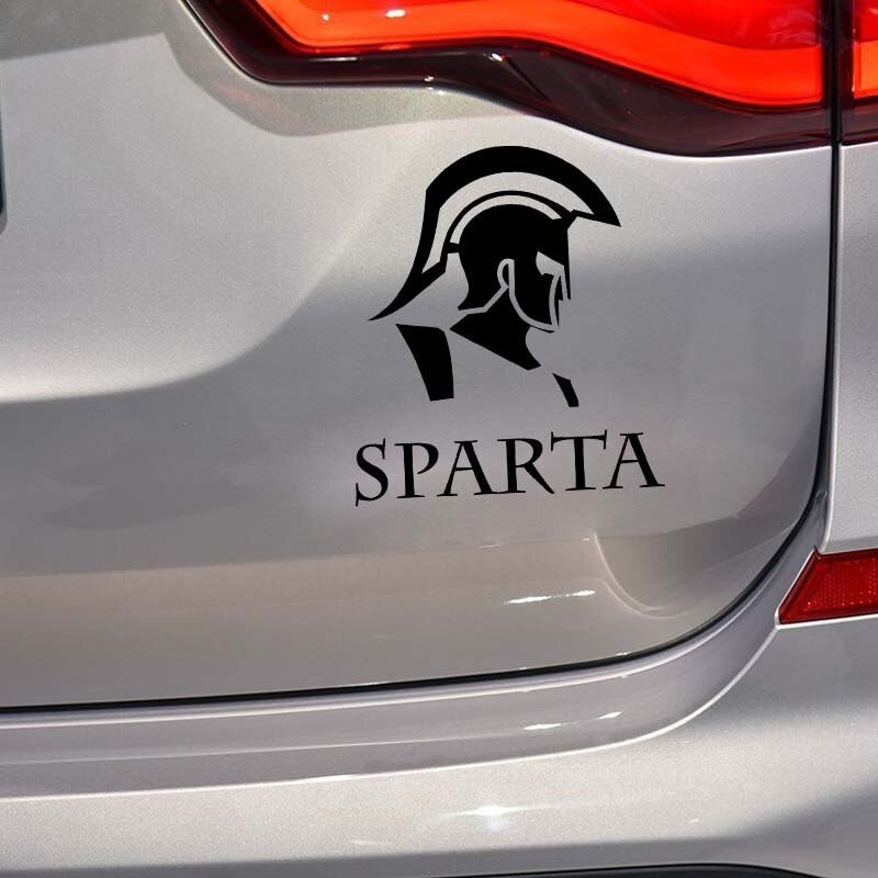 11.2*12.6CM Oem Brave Sparta Warrior Symbol Car Sticker Black/Silver Covering The Body Soldier Decal Vinyl C21-0127