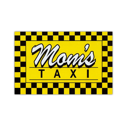 15.4*9.9CM Yellow Checkered Magnet MOM's TAXI Funny Car Sticker  Decals C1-8244