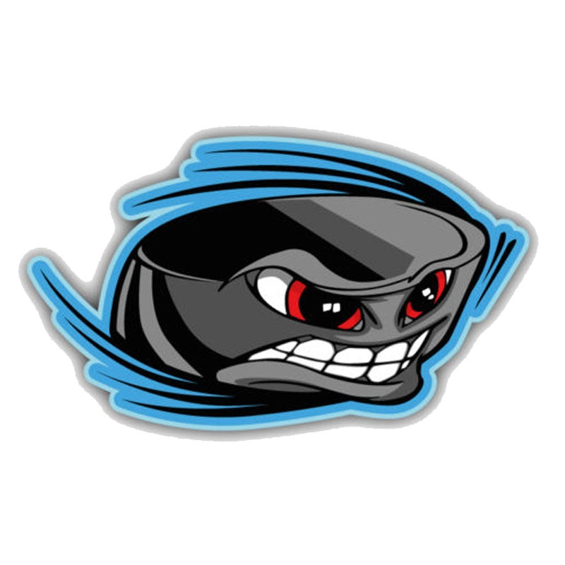 12.7CM*7.5CM Cartoon Ice Hockey Puck Face  Window Car Sticker 11-00019