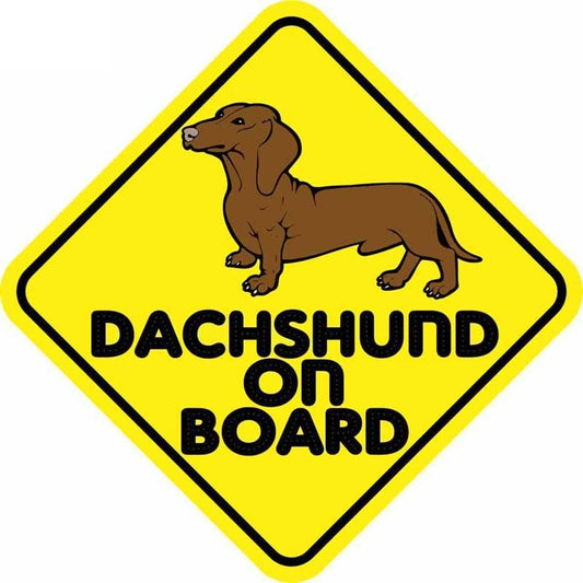 12.7CM*12.7CM DACHSHUND ON BOARD Dog Warning Mark Car Styling  Car Sticker C1- 7360