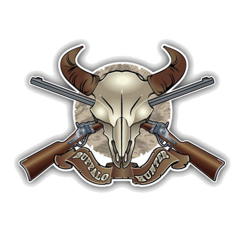 12.7CM*8.6CM Fashion Buffalo Hunter Decal   Motorcycle Car Sticker 11-00408