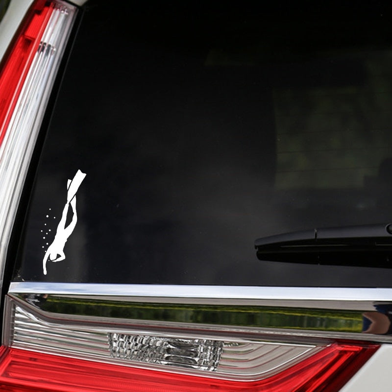 4.6*15.7CM Divers Driving Car Stickers Ocean Treasure Hunter Diving Enthusiasts  Stickers C12-0675