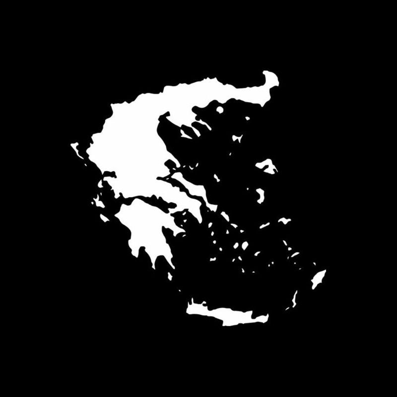 15CMX15CM Greece Map Vinyl Black/Silver Car Sticker Decal Graphical C18-0015