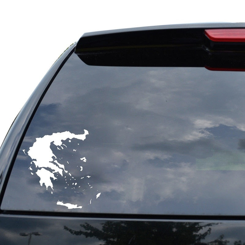 15CMX15CM Greece Map Vinyl Black/Silver Car Sticker Decal Graphical C18-0015