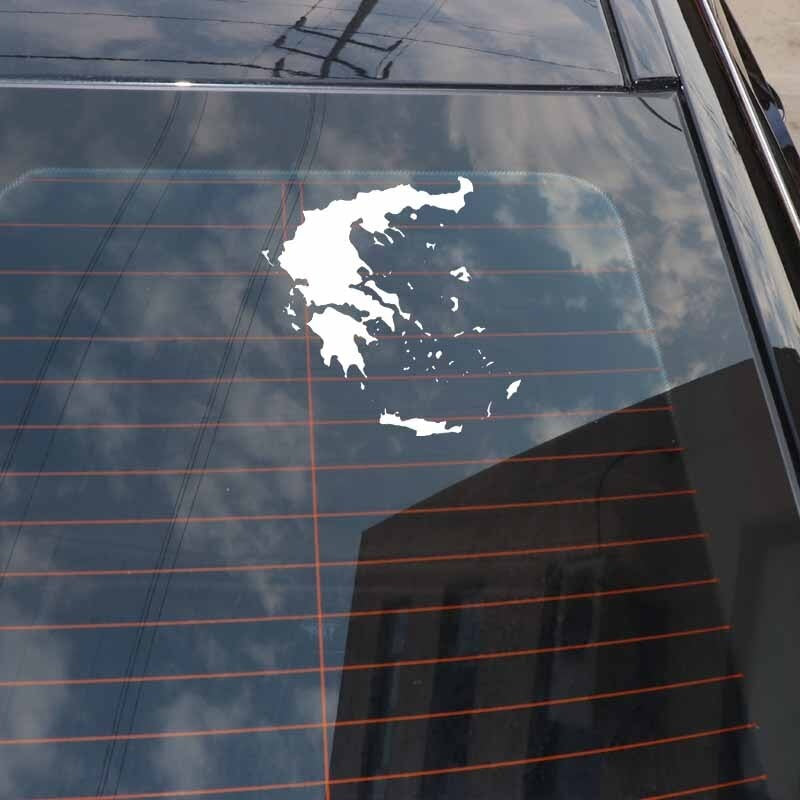 15CMX15CM Greece Map Vinyl Black/Silver Car Sticker Decal Graphical C18-0015