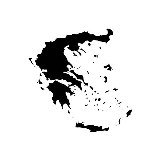 15CMX15CM Greece Map Vinyl Black/Silver Car Sticker Decal Graphical C18-0015