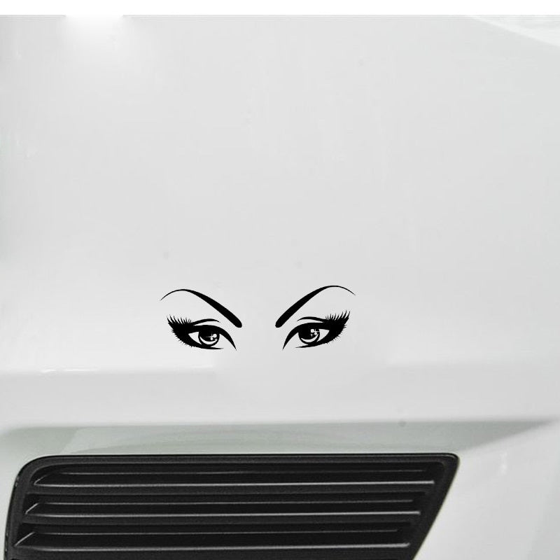 16.1*5.3CM Mysterious Look Women Eyes Car Sticker High Quality Decor Vinyl Black/Silver C12-0568