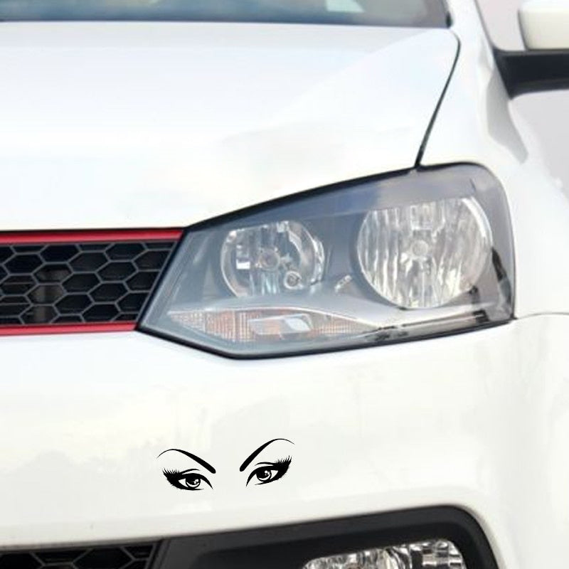 16.1*5.3CM Mysterious Look Women Eyes Car Sticker High Quality Decor Vinyl Black/Silver C12-0568