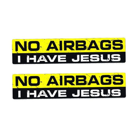 2X 15CM*3CM  Funny NO AIRBAGS I HAVE JESUS Interesting Car Sticker Decal 12-0033