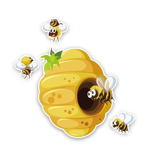 15.4CM*15.1CM Bees Build Beehives Car Sticker Originality  Decal 12-300919
