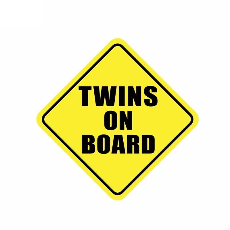 13.6CM*13.6CM TWINS ON BOARD Personality Car Sticker Decal  12-40013