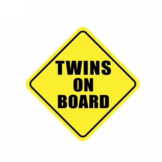 13.6CM*13.6CM TWINS ON BOARD Personality Car Sticker Decal  12-40013