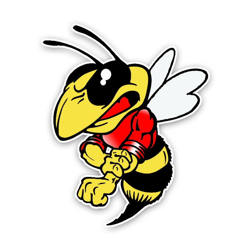 11.7CM14.1CM Fashion Lovely Cartoon Hornets Colored PVC Car Sticker Graphic C1-5186