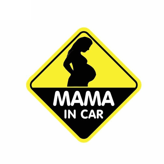 13.8CM*13.8CM MAMA IN CAR Car Sticker Decal  A Beautiful Pregnant Woman 12-40015