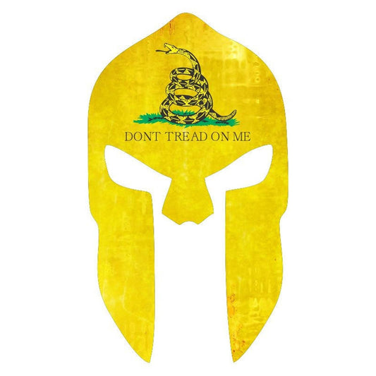 8.7CM*15.2CM SPARTAN HELMET YELLOW SNAKE DONT TREAD ON ME Personality   The Tail Of The Car Decals   Car Sticker C1-7019