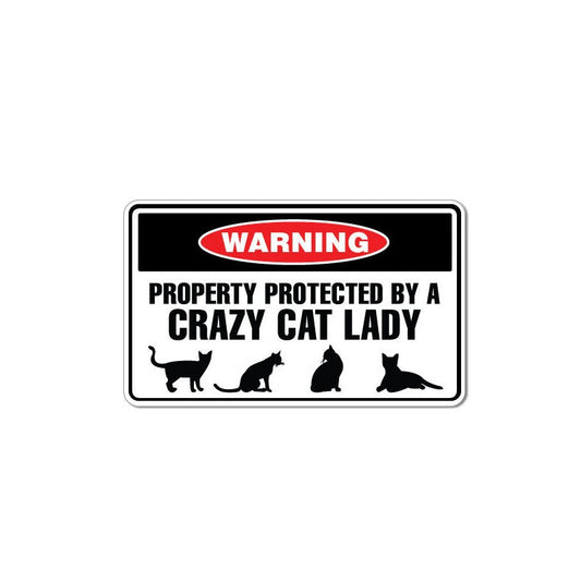 15CM*8.8CM Funny Protected By Crazy Cat Lady Animal  Decal Car Sticker 12-1008