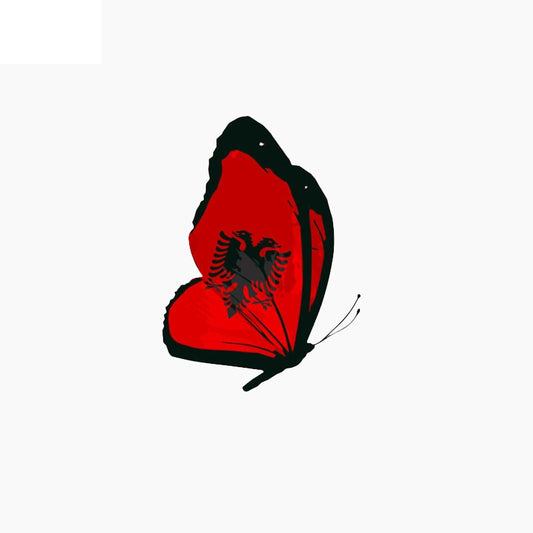 8CM*11.1CM  Decal Albania Flag Butterfly Lnterest Car Sticker Motorcycle Accessories C1-7780