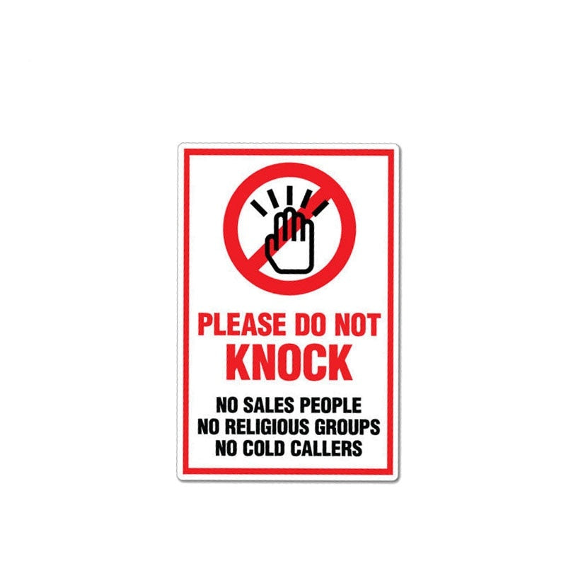 9.7CM*15CM Warning Please Do Not Knock Car Sticker  Decal 12-1023