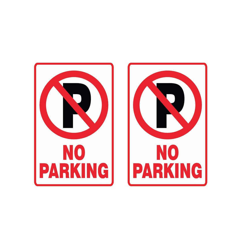 2X 11CM*7.2CM Warning NO Parking Car Sticker  Funny Decal  12-0893
