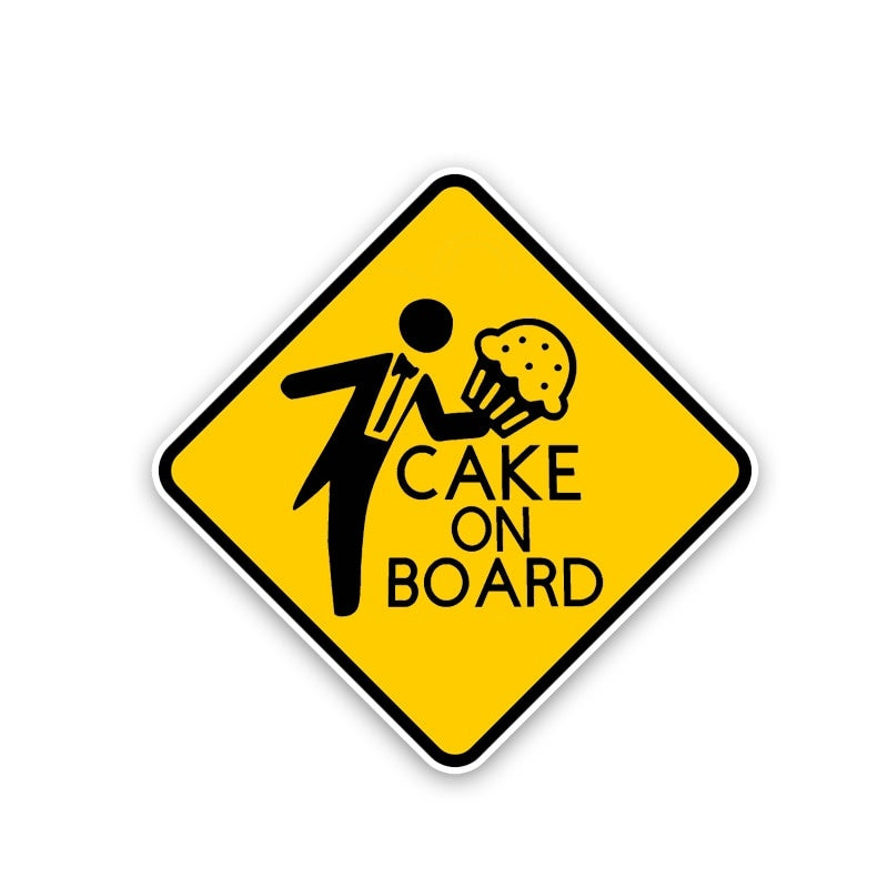14.7CM*14.7CM CAKE ON BOARD  Decal Funny Car Sticker 12-40402